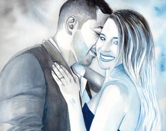 Engagement gifts for couple Anniversary gifts for men from wife for husband Couples portrait commission Unique Romantic gifts for him fiance