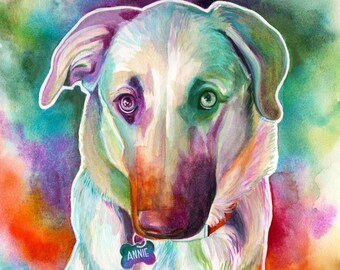 ORIGINAL WATERCOLOR PET from photo gift custom dog watercolor illustration personalized pet sympathy gift german shepherd portrait painting