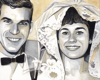 50th anniversary gifts for parents PERSONALIZED WEDDING PORTRAIT painting 50th wedding anniversary gifts Golden wedding anniversary gifts