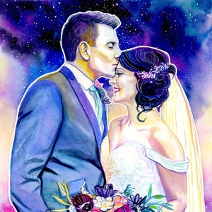Regalo del 1° anniversario per il marito PITTURA AD ACQUERELLO PERSONALIZZATA Regalo per l'anniversario di matrimonio di un anno Anniversario di carta Primo regalo unico per uomo
