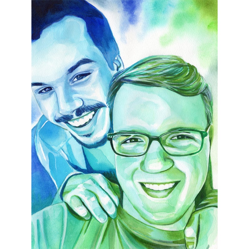 Gay wedding gifts for gay couple PERSONALIZED PORTRAIT PAINTING Gay art Gay marriage gift Anniversary gift for gay husband gift gay men image 10