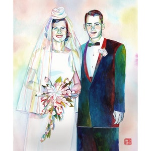 50th anniversary gifts for parents 50 wedding gift for the couple Golden anniversary decorations Personalized parents portrait painting image 7