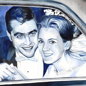 50th anniversary gifts for parents custom portrait painting from photo, 40th anniversary gift for parents, 45th anniversary gift for parents