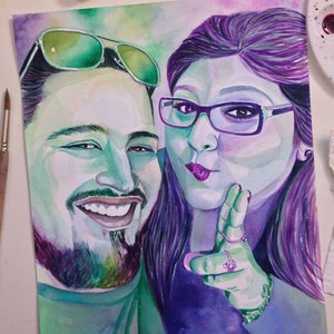 Personalized birthday gift for boyfriend from girlfriend CUSTOM WATERCOLOR PORTRAIT Photo to painting Funny boyfriend 30th birthday gift image 4