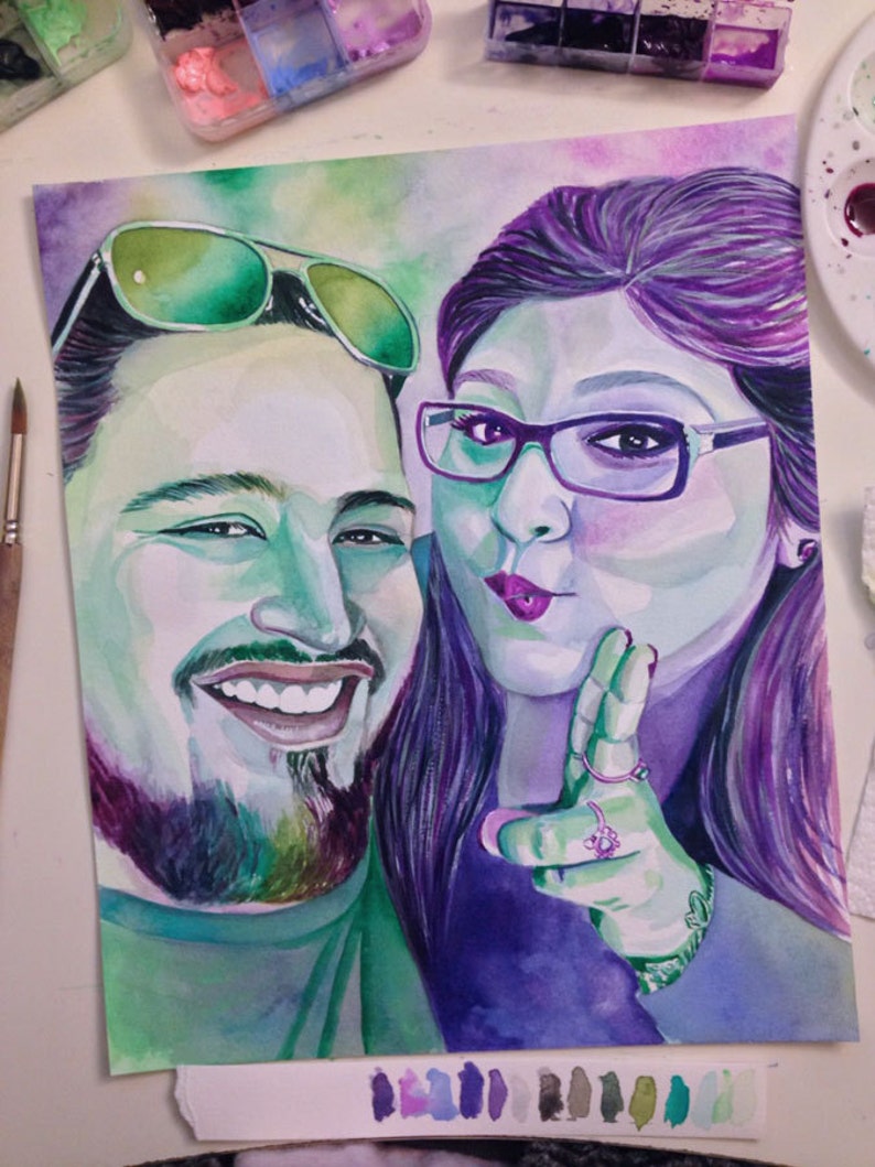 Personalized birthday gift for boyfriend from girlfriend CUSTOM WATERCOLOR PORTRAIT Photo to painting Funny boyfriend 30th birthday gift image 4