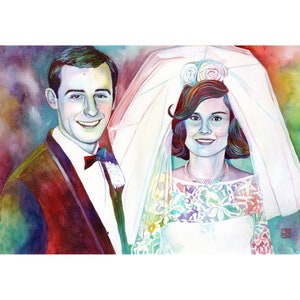 50th anniversary gifts for parents 50 wedding gift for the couple Golden anniversary decorations Personalized parents portrait painting image 9