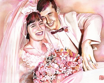 Unusual 50th anniversary gifts ideas for parents, CUSTOM PORTRAIT PAINTING, Golden wedding anniversary gifts,Thoughtful golden wedding gifts