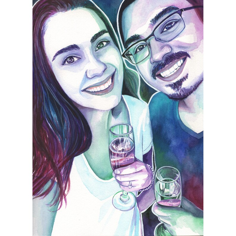 Personalized birthday gift for boyfriend from girlfriend CUSTOM WATERCOLOR PORTRAIT Photo to painting Funny boyfriend 30th birthday gift image 10