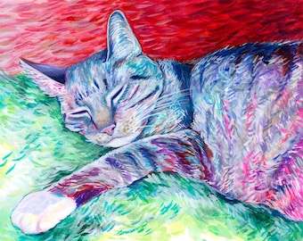 Aangepaste kat portret schilderij van foto, gepersonaliseerde kat minnaar cadeau, Katten geschenken voor het verlies van kat, In liefdevolle herinnering van kat kunst commissie