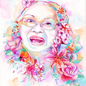 Verlust der Mutter Custom Erinnerungsgeschenk MUTTER Aquarell PORTRAIT Gemälde Verlust der Mama in Erinnerung an Mama Sympathie Geschenk für Sohn für Tochter