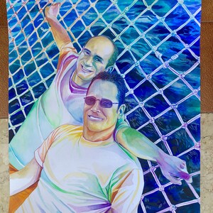 Gay wedding gifts for gay couple PERSONALIZED PORTRAIT PAINTING Gay art Gay marriage gift Anniversary gift for gay husband gift gay men image 5