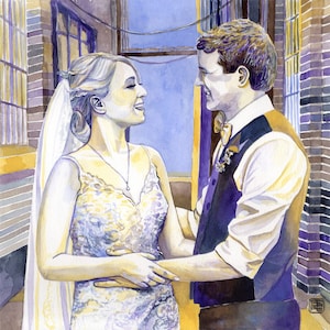 Regalo di carta per l'anniversario di matrimonio per il marito PITTURA DI NOZZE PERSONALIZZATA da foto Regalo della moglie per gli uomini Regali del primo anniversario Un anno 1 ° 1