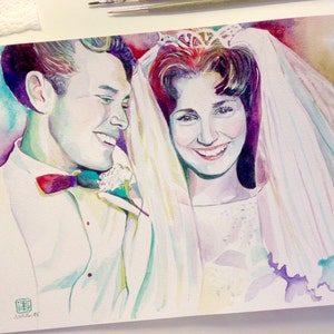 50th anniversary gifts for parents 50 wedding gift for the couple Golden anniversary decorations Personalized parents portrait painting image 4