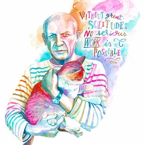 Pablo PICASSO ART PRINT - Picasso quote, Picasso poster, Picasso portrait, motivational quote, inspirational quote, Picasso wall art