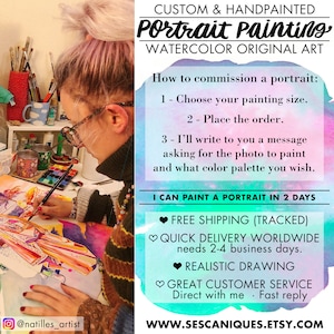 Personalized gifts for girlfriend, CUSTOM COUPLES PORTRAIT, 30th birthday gift for her, 21st birthday gift for her, Romantic gifts for her image 3