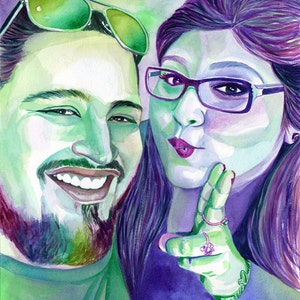 Personalized birthday gift for boyfriend from girlfriend CUSTOM WATERCOLOR PORTRAIT Photo to painting Funny boyfriend 30th birthday gift image 1