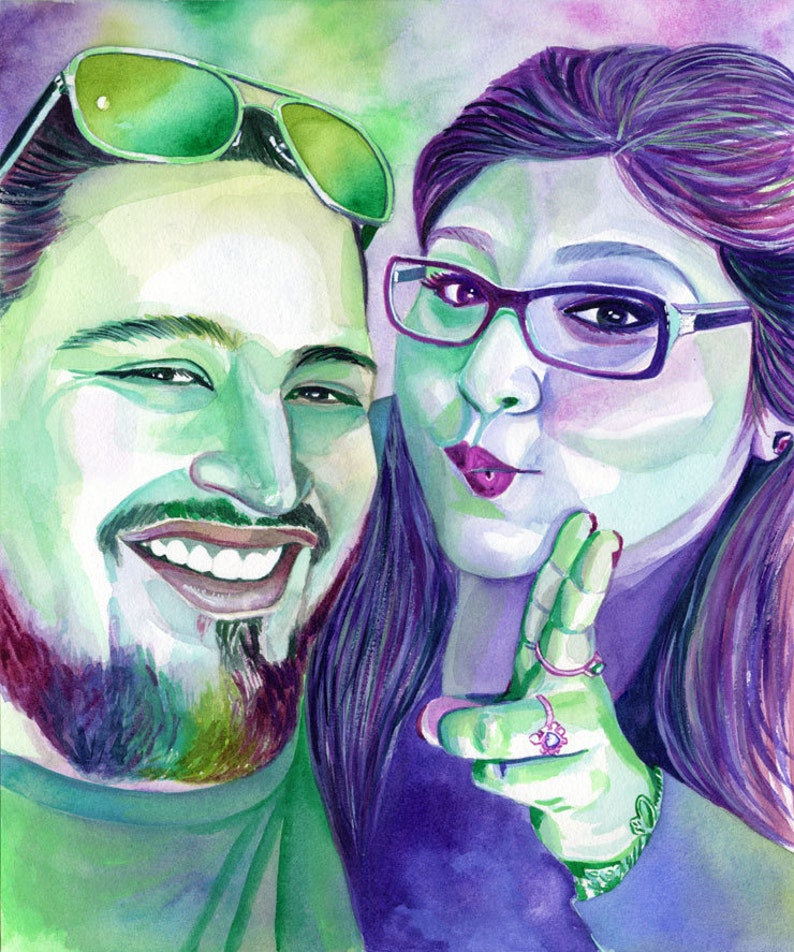 Personalized birthday gift for boyfriend from girlfriend CUSTOM WATERCOLOR PORTRAIT Photo to painting Funny boyfriend 30th birthday gift image 1