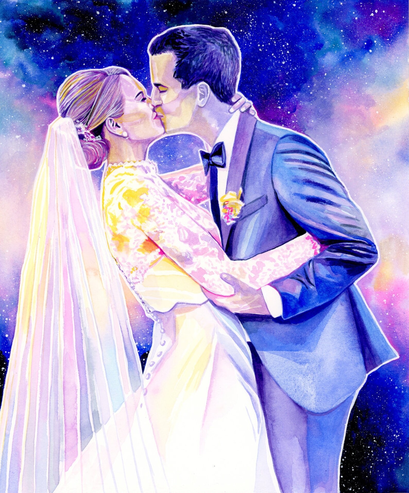 25th Anniversary Gifts For Parents CUSTOM WATERCOLOR Etsy