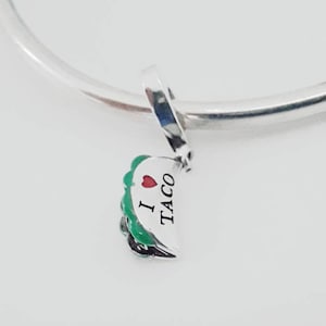 Charm for bracelet kawaii taco food charm S925 Sterling Silver