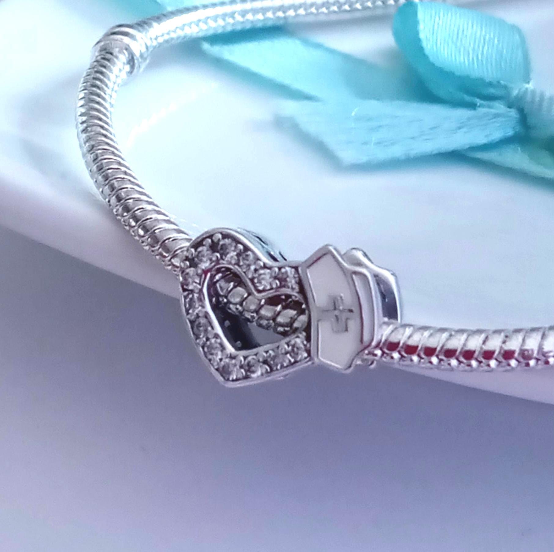 Sterling Silver Nurse Charm Bead - Smiling Face, Fits 3mm European Charm Bracelets & Necklaces - View #3