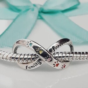DOG MOM Pet Paw Prints Infinity Family Love Charm for Bracelet ...