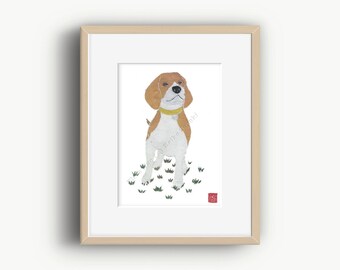 Beagle Print, Beagle Dog, Beagle Art, Beagle Gift, Beagle Illustration