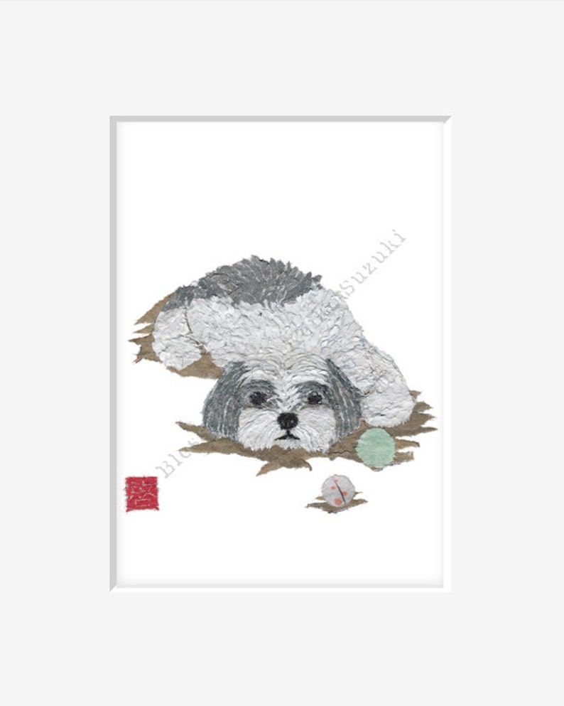 Shih Tzu Wall Art, Shih Tzu Gifts, Shitzu, Shih Tzu Decor, Ready to Frame image 2