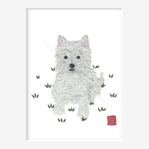 Westie Art, West Highland Terrier, Westie Dog, Westie Gift, Ready to Frame image 2