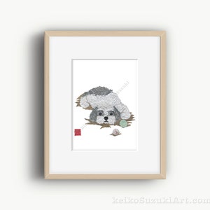 Shih Tzu Wall Art, Shih Tzu Gifts, Shitzu, Shih Tzu Decor, Ready to Frame image 1