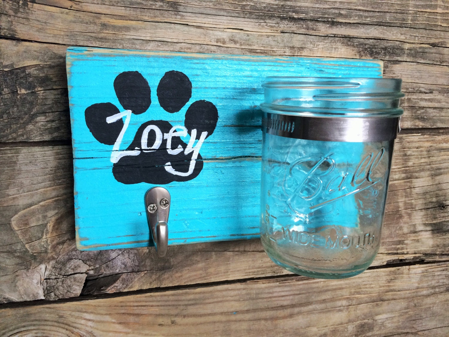 Leash & Treat Holder Dog Lover Gift Mason Jar Dog Leash Etsy