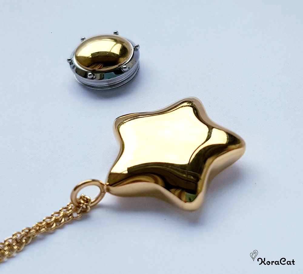 Star Locket Pendant Necklace (20mm) - Etsy