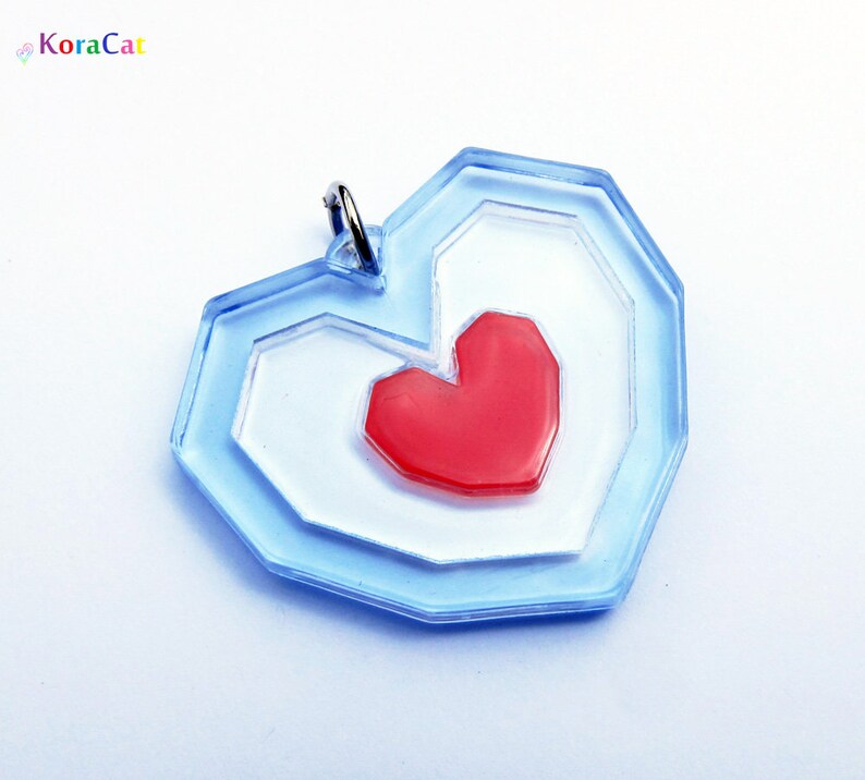 Zelda Heart Piece Necklace Keychain 40mm image 5