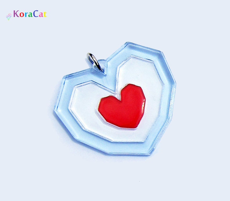 Zelda Heart Piece Necklace Keychain 40mm image 1