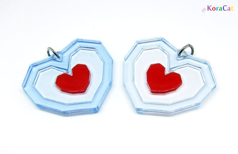 Zelda Heart Piece Necklace Keychain 40mm image 3