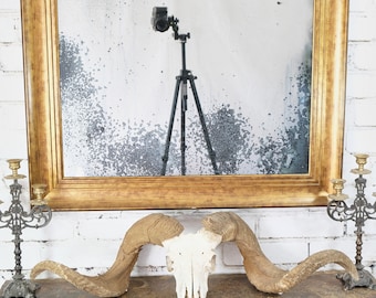 Handmade Antiqued Silver Glass Mirror: Vintage Style, 34x34