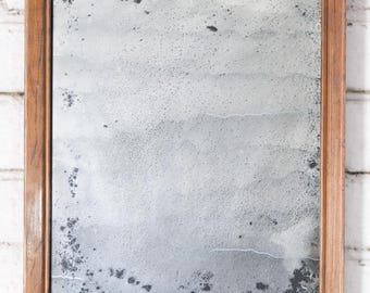 Silvered Glass Wall Mirror, Handcrafted Silver Mirror 15.5 x 12.5 Inches