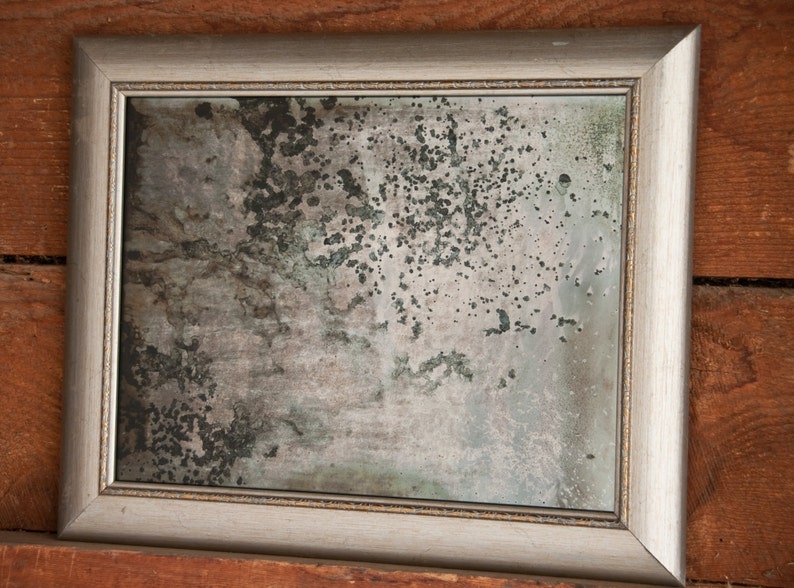 Antiqued Silver Mirror Distressed Silver Wall Mirror 17X14 Etsy