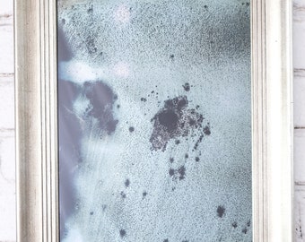 Handcrafted Antiqued Silver Mirror: Elegant Home Decor (18x15)