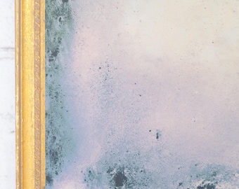 Handcrafted Distressed Silver Wall Mirror: Vintage Wood Frame (19.5 x 16)