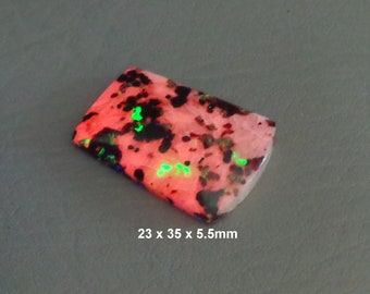 Fluorescent Mineral Cabochon. Franklin, NJ. Calcite, Zincite, Franklinite, Willemite  Picture 1 shows fluoresce under short wave UV lamp