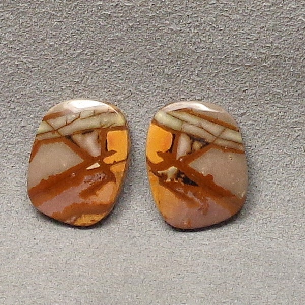 CHERRY CREEK JASPER Matched Pair of Cabochons