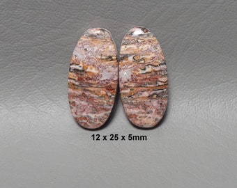 LEOPARD SKIN JASPER Cabochon Pair