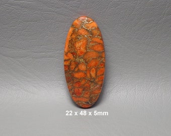 Apple Coral And Bronze Cabochon