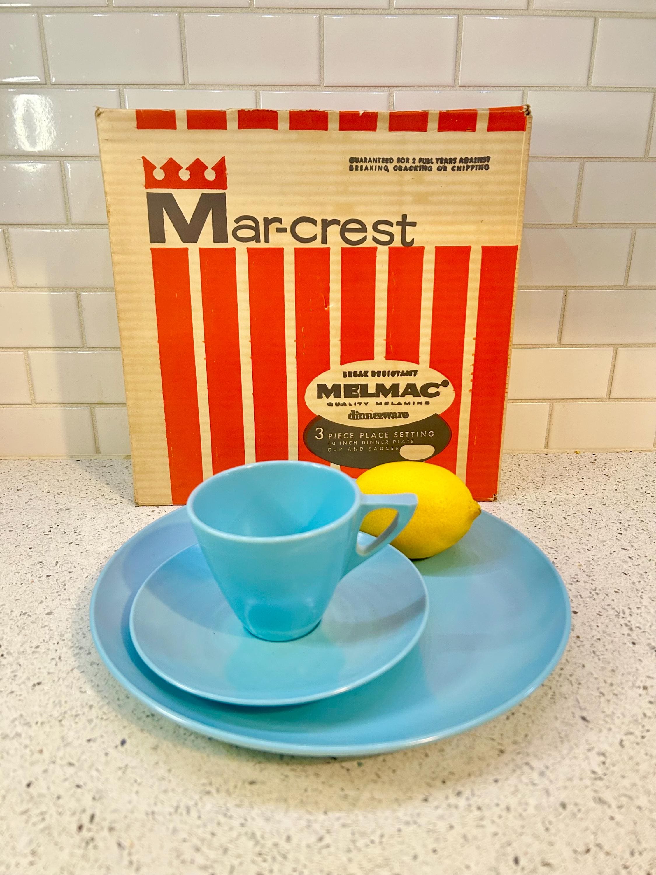 Vintage Marcrest Melmac Dinnerware Set – Turquoise 3-piece NOS - Etsy