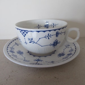 Vintage Early Blue Denmark Furnivals England Cup And Saucer