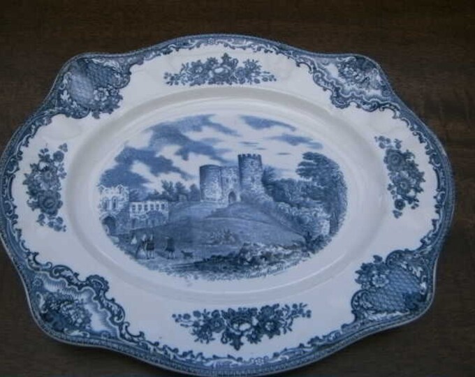 Vintage Johnson Bros 'old Britain Castles' Oval 11 Platter Dudley