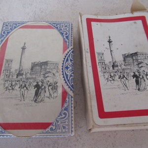 Vintage De La Rue Stationers  Playing Cards sealed Edwardian Scene in last Tax Wrapper design. SALE ITEM