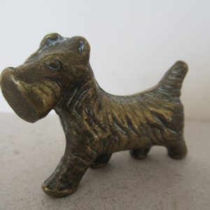 Vintage Brass Scottie Dog Terrier Highland Terrier  Figurine Ornament