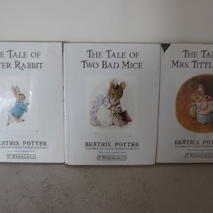 Vintage 3 Beatrix Potter Books  1987 Edition The Tale of Mrs Tittlemouse, The Tale of Two Bad Mice, The Tale Of peter Rabbit.