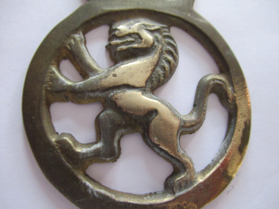 Vintage Rampant Lion Horse Brass in need of love and TLC Etsy